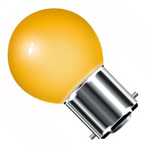 Golf Ball Bulb 240v 25w B22d/BC Amber Coloured Coloured Bulbs Crompton  - Easy Lighbulbs