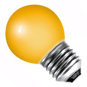 Golf Ball 15w E27/ES 240v Bell Lighting Amber Light Bulb - 45mm - 01511 Coloured Bulbs Bell  - Easy Lighbulbs