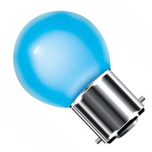 Golf Ball 15w Ba22d/BC 240v Blue Light Bulb - 45mm Coloured Bulbs Easy Light Bulbs  - Easy Lighbulbs