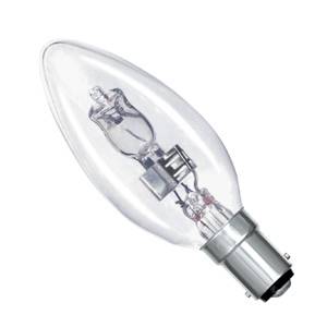 Candle 28w Ba15d/SBC 240v Clear Energy Saving Halogen Light Bulb - 0635635603564