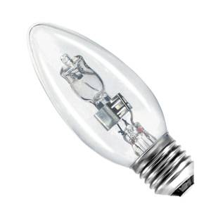 Candle 28w E27/ES 240v Bell Lighting Clear Energy Saving Halogen Light Bulb - 35mm - 05203