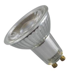 240v 6w = 50w retro fit All Glass LED GU10 40° 2700K 435 lumens - Dimmable - Crompton - 4405