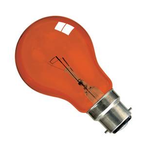 GLS 60w B22d/BC 240v Crompton Fireglow Red Light Bulb - OBSOLETE READ TEXT Coloured Bulbs Crompton  - Easy Lighbulbs