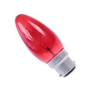 Crompton FIR40CANBC 240v 40w B22d/BC Fireglow Red Candle Bulb