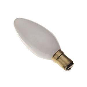 Candle 60w Ba15d/SBC 240v Crompton Pearl/Frosted Plus Life Light Bulb - 3000 Hour - 35mm