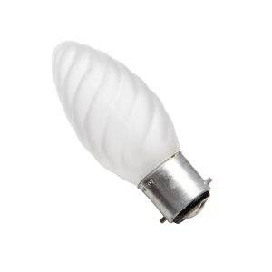 Obsolete Read Text : Candle 25w Ba22d/BC 240v Frosted Twisted Light Bulb - 35mm
