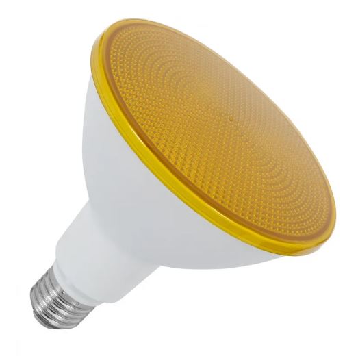 P38L15WF-Y - LED YELLOW 240v 15w E27/ES PAR38 122mm Flood Reflector - 40000 Hours