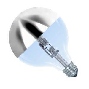 Hologen Globe G125 240v 42w E27/ES Crown Silvered Display Bulb Halogen Energy Savers Easy Light Bulbs  - Easy Lighbulbs