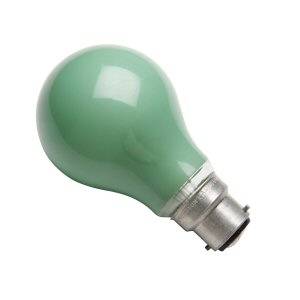 GLS 25w B22d/BC 240v GE Green Light Bulb - 90926 Coloured Bulbs GE Lighting  - Easy Lighbulbs