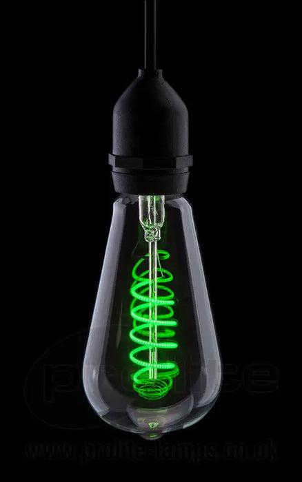 Funky Filament ST64 LED 240v 4w Ba222d/BC Green Dimmable