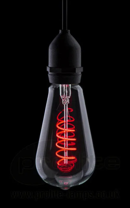 Funky Filament ST64 LED 240v 4w Ba222d/BC Red Dimmable