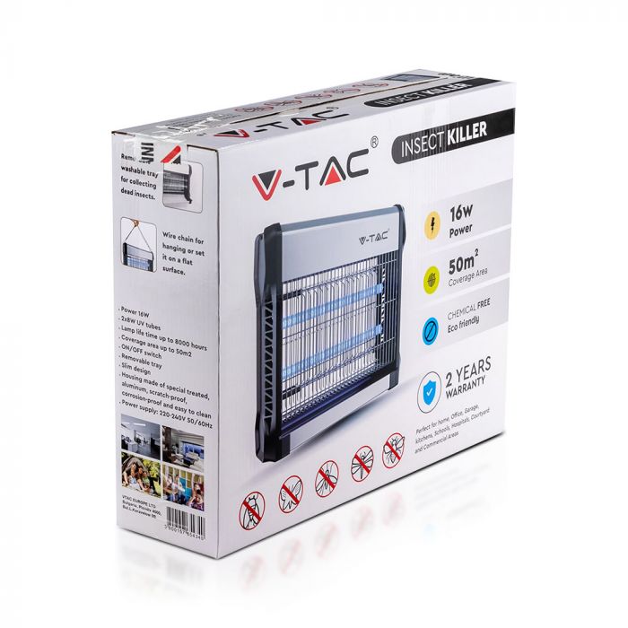 V-Tac 3216 2 x 8W Electronic Insect Killer | Fly Killer Unit SKU: 11179 | VT-3216
