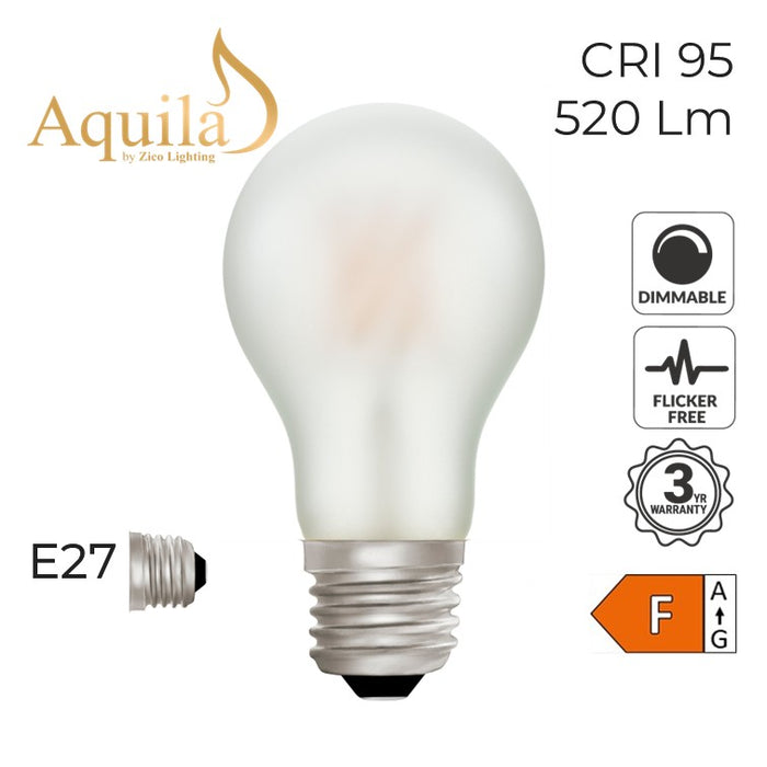 Zico GLS A60 Frosted 6W 2700K E27 Light Bulb Dimmable
