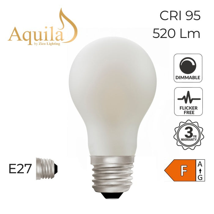 Zico GLS A60 Dim-to-Warm Porcelain 6W 2000K - 2800K E27 Light Bulb Dim-to-Warm