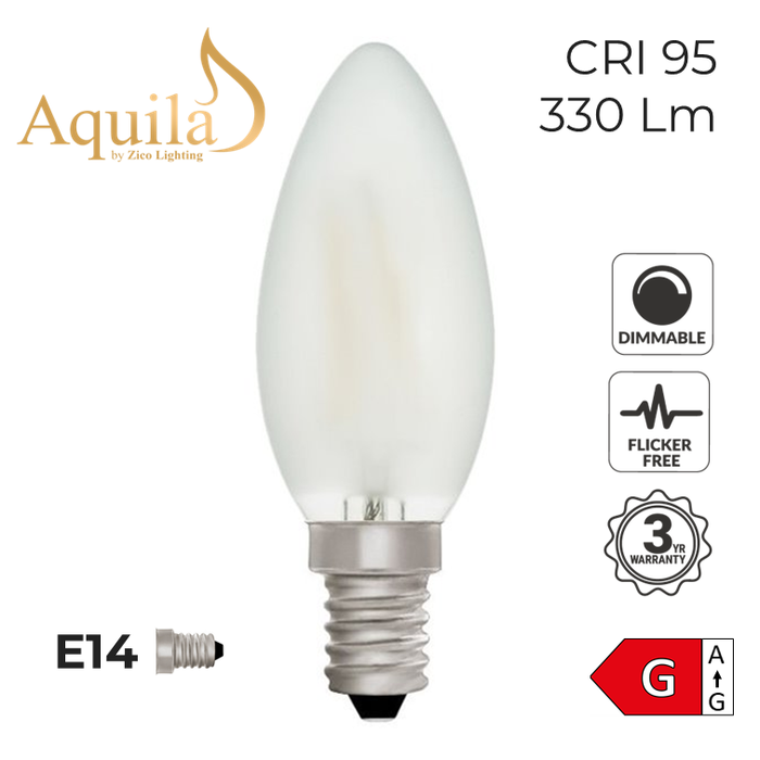 Zico Candle C35 Frosted 4W 2700K Light Bulb Dimmable