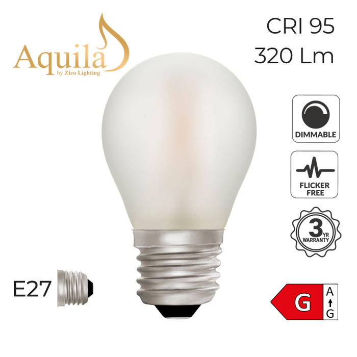 Zico Golfball G45 Frosted 4W 2700K E27 Light Bulb Dimmable