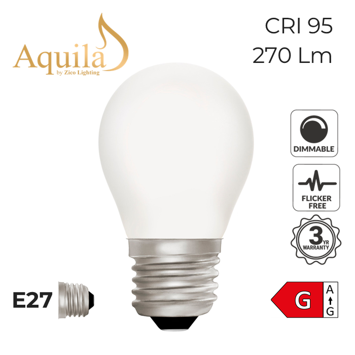 Zico Golfball G45 Dim-to-Warm Porcelain 4W Light Bulb Dim-to-Warm