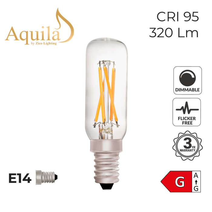 Zico Tube T25 Clear Picture Light 4W 2700K E14 Light Bulb Dimmable