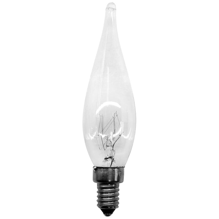 GRAND SIECLE Candle 25w E10/MES 240v Casell Lighting Clear Pointed GS1 Light Bulb - 22mm
