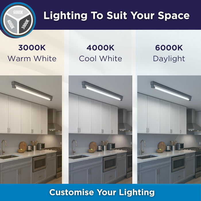 Bright Source LED 4FT T8 Tube, 3CCT Colour Switchable 3000K 4000K 6000K, 4ft (1200mm), 18W, 2340lm, 36w T8 Fluorescent Equiv., Starter Included, use with Direct Mains or Fitting with Magnetic Ballast