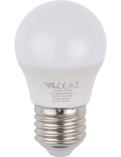 SPL LED E27 Ball G45x80mm 12-60V 250Lm 3W 3000K 830 160° DC Opal Non-Dimmable 3000K Non-Dimmable - L277239930