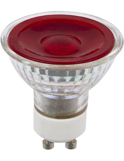 SPL LED GU10 MR16 Glass 50x54mm 230V 5W 38° AC Red Non-Dimmable K Non-Dimmable - L641770592