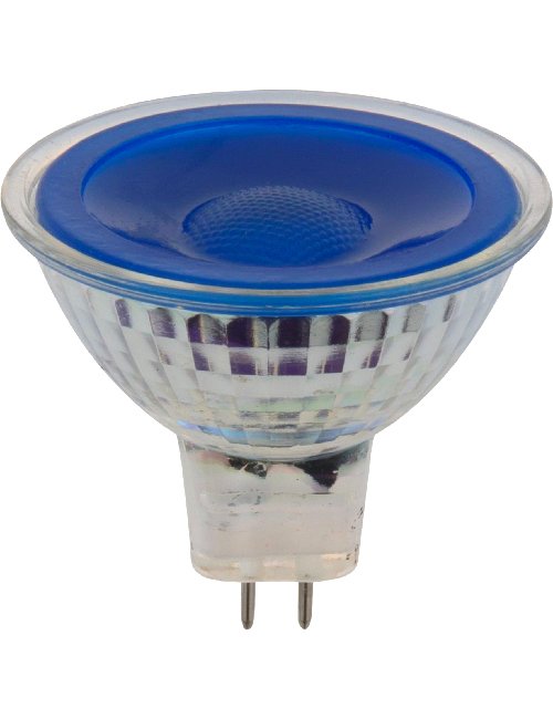 SPL LED GU53 MR16 Glass 50x475mm 12V 5W 38° AC/DC Blue Non-Dimmable K ...