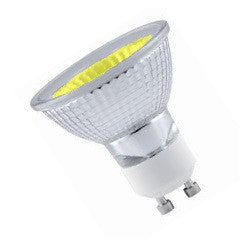LED 2w GU10 240v PAR 16 Casell Lighting Yellow Reflector Light Bulb - 51mm