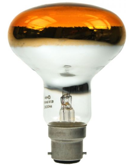 R95100BC-A-CR - Crompton R95 Lamp 240v 100w E27/ES Amber — Easy Light Bulbs
