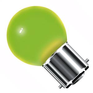 Golf Ball 15w Ba22d/BC 240v Green Light Bulb - 45mm Coloured Bulbs Easy Light Bulbs  - Easy Lighbulbs