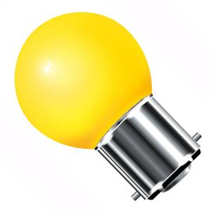 Golf Ball 15w Ba22d/BC 240v Yellow Light Bulb - 45mm Coloured Bulbs Easy Light Bulbs  - Easy Lighbulbs