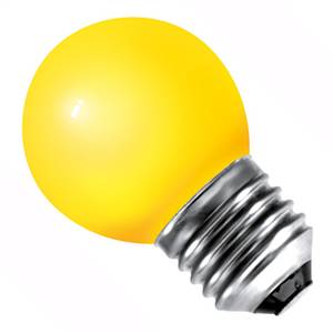 Golf Ball 15w E27/ES 240v Yellow Light Bulb - 45mm Coloured Bulbs Easy Light Bulbs  - Easy Lighbulbs