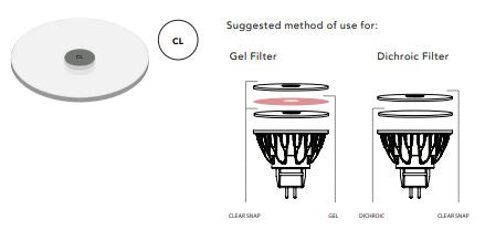 02183 - Soraa - Snap Lens - 2in Colour filter Clear LED Soraa - The Lamp Company
