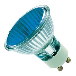 Pack of 10 - Casell Lighting 240v 50w GU10 PAR16 50mm 25ø Blue Aluminium Reflector Bulb. Coloured Bulbs Casell  - Easy Lighbulbs