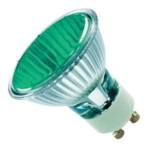 Casell Lighting 240v 50w GU10 PAR16 50mm 25ø Green Aluminium Reflector Bulb.