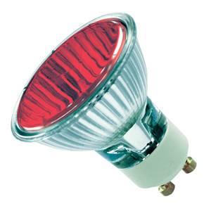 Casell Lighting 240v 50w GU10 PAR16 50mm 25ø Red Aluminium Reflector Bulb.