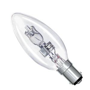 Candle 28w Ba15d/SBC 240v Bell Lighting Clear Energy Saving Halogen Light Bulb - 35mm - 05201