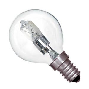 Golf Ball 18w E14/SES 240v Clear Energy Saving Halogen Light Bulb - 0635635603588 Halogen Energy Savers Easy Light Bulbs  - Easy Lighbulbs