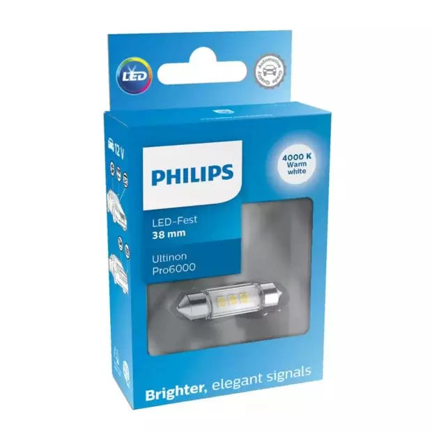 Philips 11854WU60X1 12V SV8.5 Ultin Pro6000 C5W Interior Bulbs