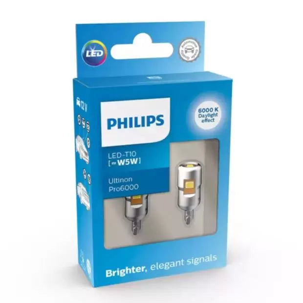 Philips 11961CU60X2 LED  6000K W5W (501) Side Light Bulbs