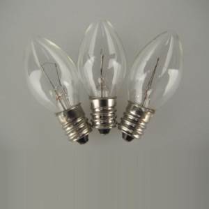 Christmas Bulbs 3w 12v E12 Cap Clear Candle (PRICE IS ONE BULB) **STOCK DUE JUNE**