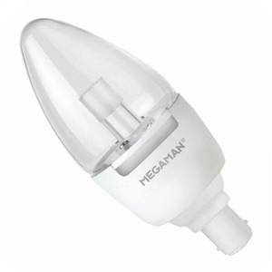 LED Candle 7w Ba15d/SBC 240v Megaman Clear Warm White Dimmable Light Bulb - 143277 - LC0607dCSv2 LED Lighting Megaman  - Easy Lighbulbs