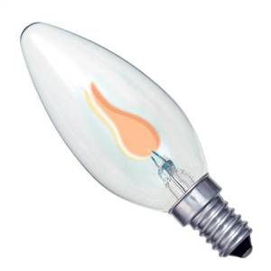 Candle 3w E14/SES 240v Bell Lighting Clear Flicker Flame Effect Light ...