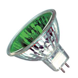 Halogen Spot 20w 12v GU4 Casell Lighting 35mm MR11 10° Green Dichroic Reflector Light Bulb Coloured Bulbs Casell  - Easy Lighbulbs