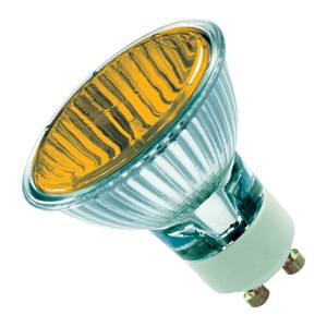 Casell Lighting 240v 50w GU10 PAR16 50mm 25ø Amber Aluminium Reflector Bulb.