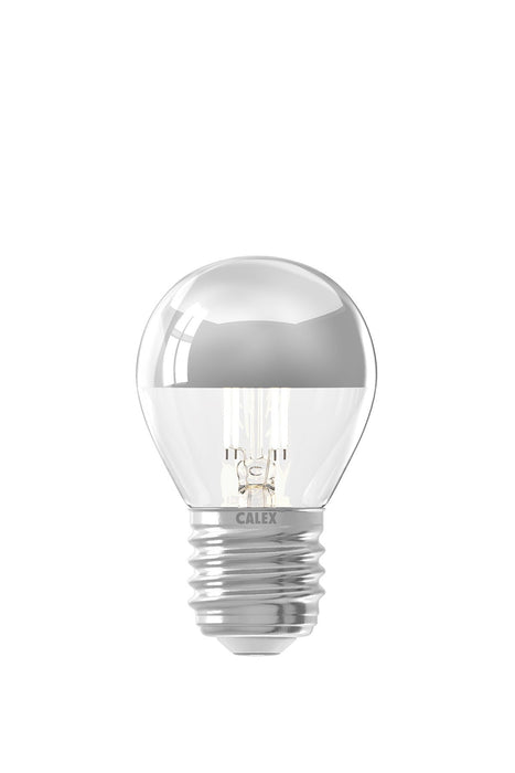 Calex 425127 - Calex LED Full Glass Top-mirror Filament Ball-lamp 220-240V 4W 310lm E27 P45, Chrome 2700K CRI80 Dimmable