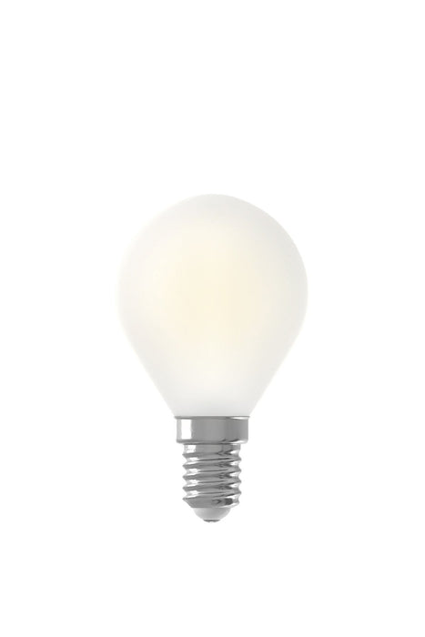 Calex 474487 - Calex LED Full Glass Filament Ball-lamp 220-240V 3,5W 300lm E14 P45, Frosted outside 2700K CRI80 Dimmable