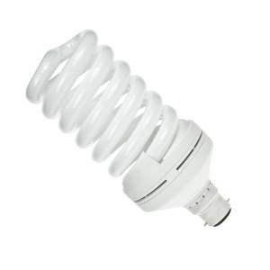 240v 55w Ba22d/BC Extra Daylight/865 Electronic Spiral Energy Saving Light Bulb.