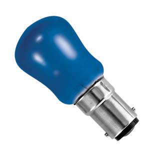 Small Sign Blue (Pygmy) 240v 15W BA15d - Bell code 02470 Coloured Bulbs Bell  - Easy Lighbulbs
