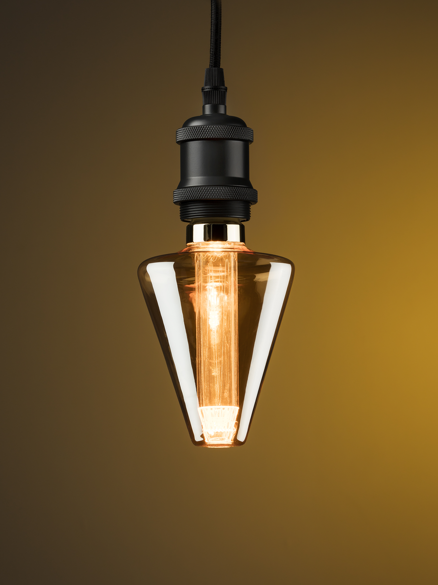 Knightsbridge LU3ACO LUNA 230V 3W ES LED Cone Retro Lamp 1800K Easy Knightsbridge lu3aco luna 230v 3w es led cone retro lamp 1800k easy